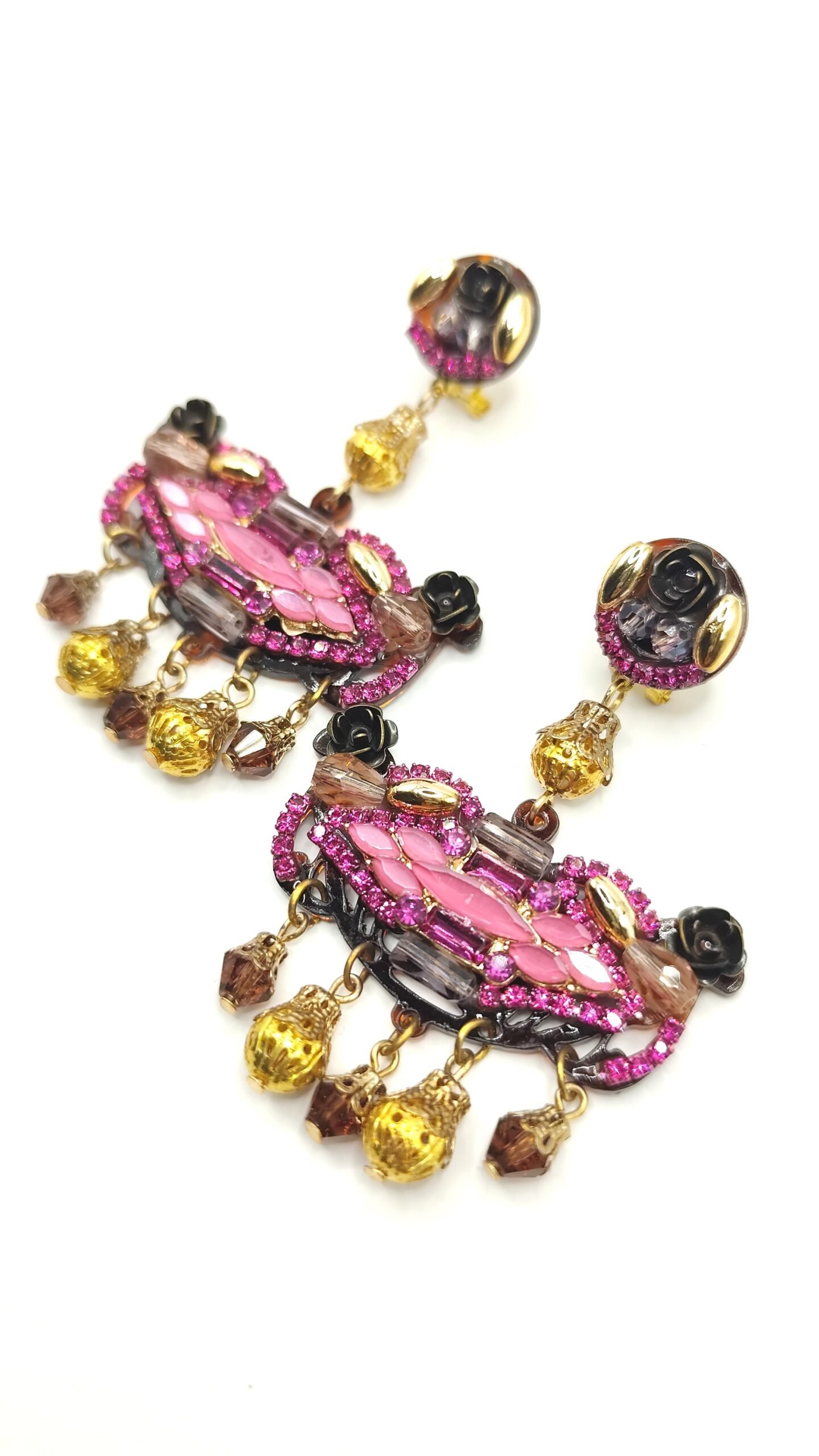 Pendientes Clara diseño rectangular Rosa