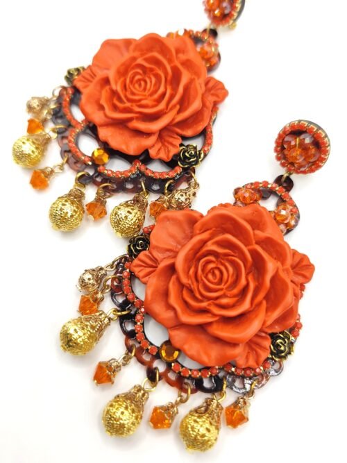 Pendientes Flamenca Lara Naranja