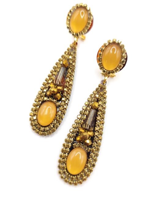 Pendientes de fiesta de carey Frances con cristal Swarovski y cristal checo